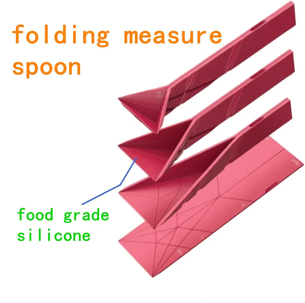 High Quality Silicone Folding Measuring Spoon Foldable Measuring Spoon