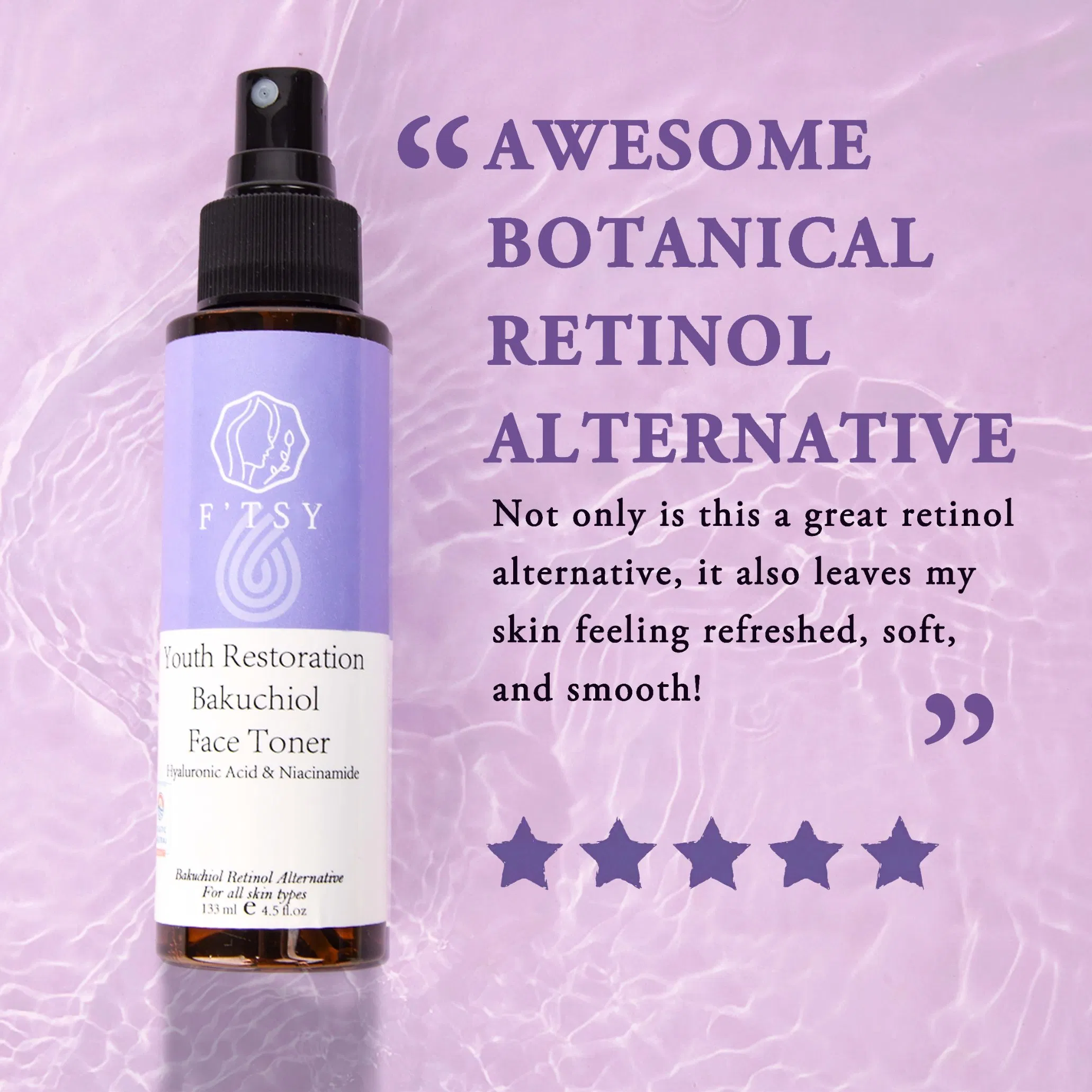 Directly Factory Vegan Brightening Anti Aging Hydrating Bakuchiol Facial Toner