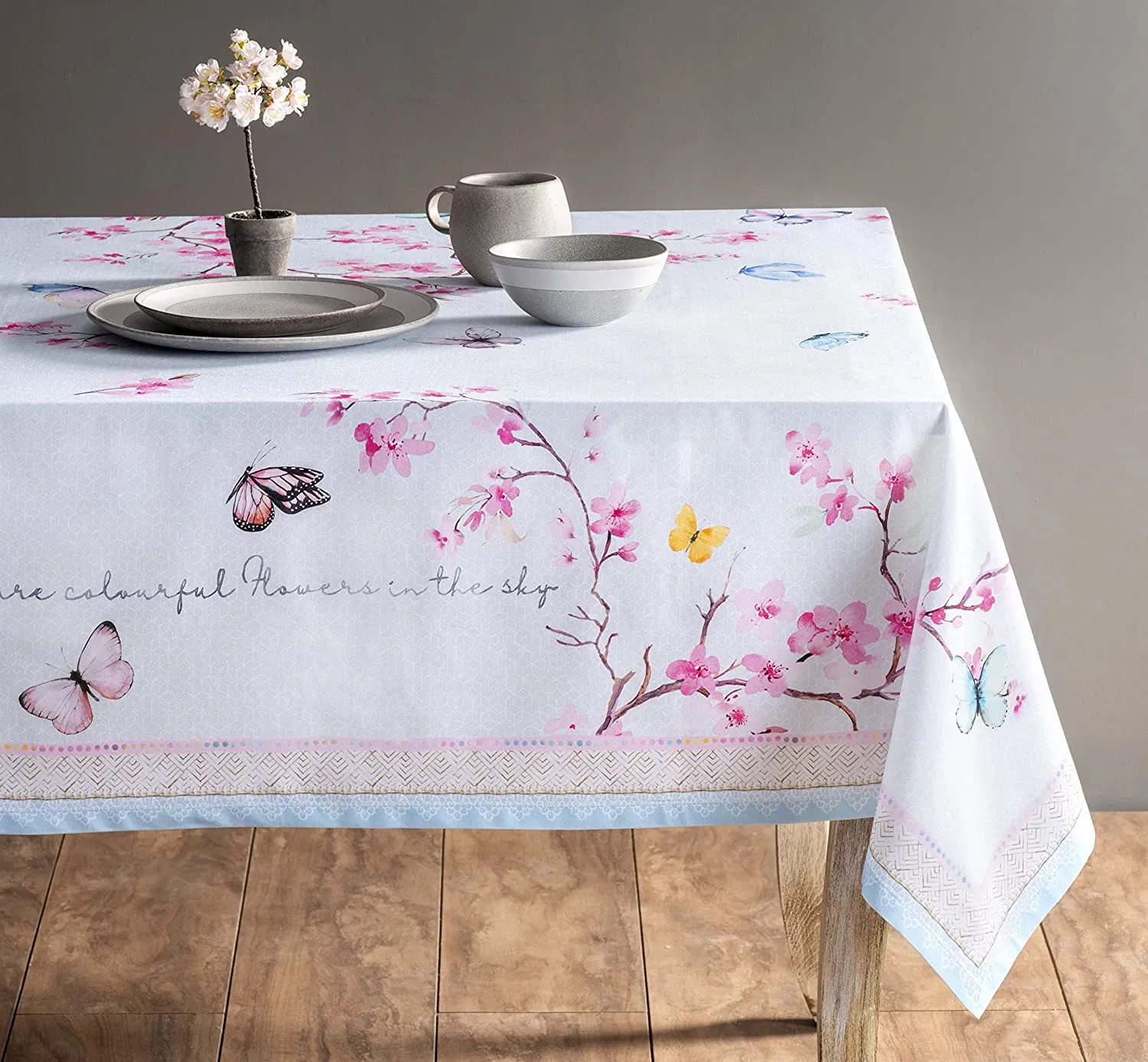 100% Cotton Tablecloth Kitchen Dining Table Cloth for Round Tables Farmhouse Tabletop