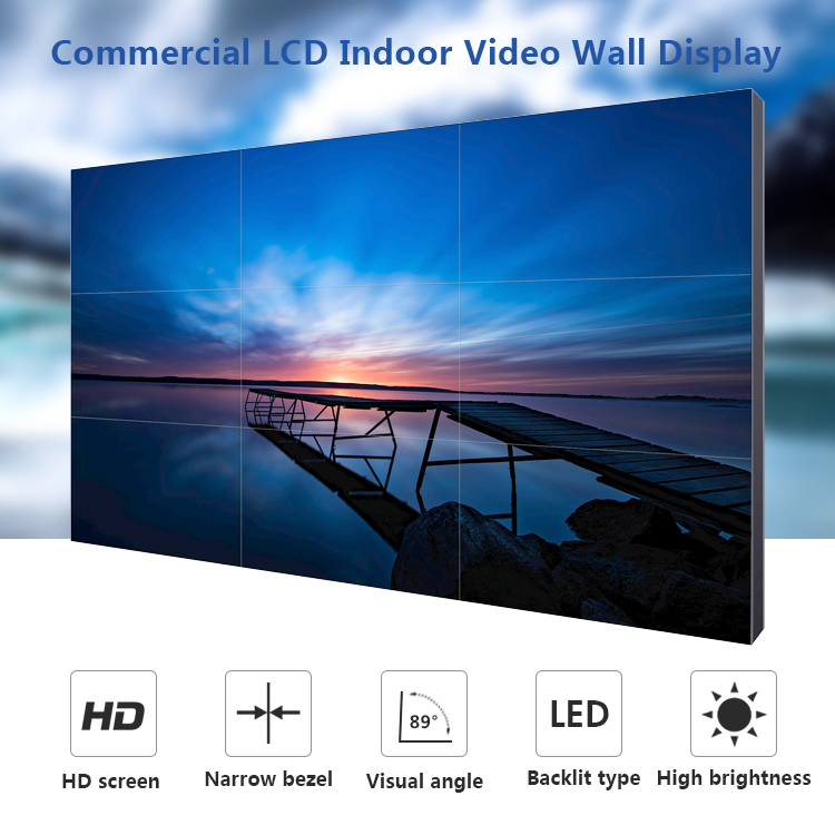 4K 55inch Video Wall Advertising Screen Ultra Slim LCD Video Wall Display