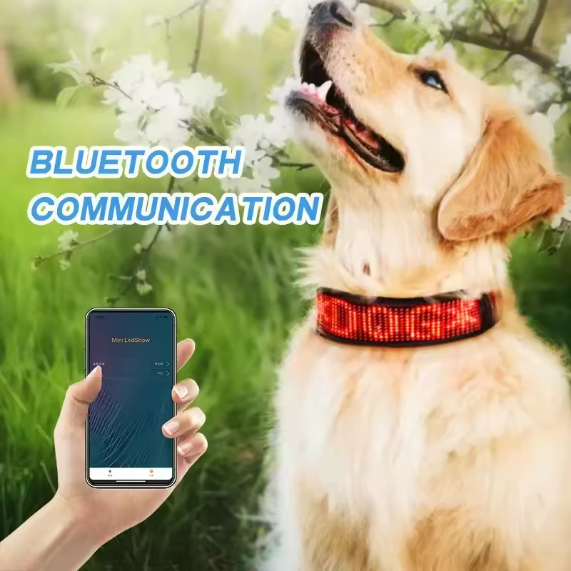 New Scrolling Message Small Medium Large Dogs Smart APP LED Band