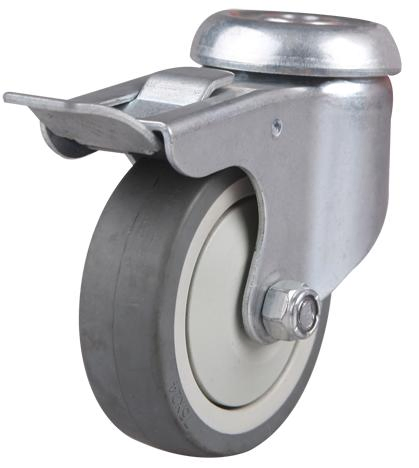 Factory Price Industrial Medium Duty 100mm Swivel Hollow Kingpin Castor Wheels with Thermoplastic Rubber Wheel