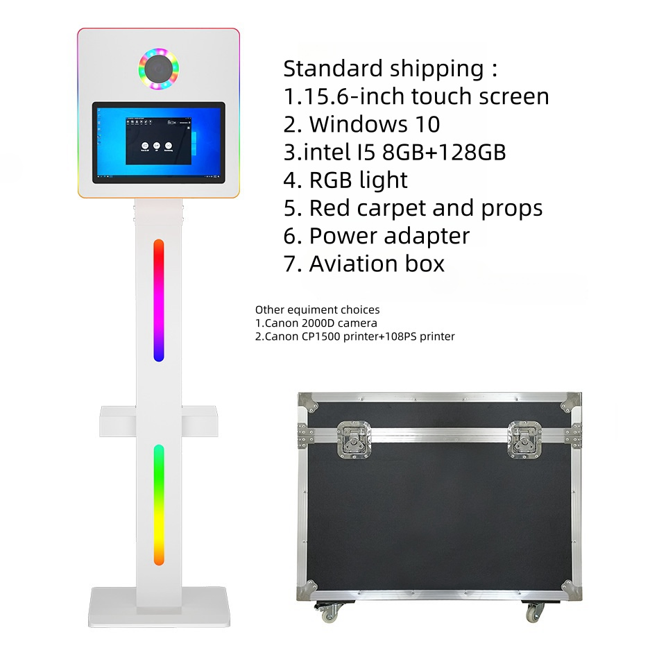 Retail Touch Screen Outdoor DSLR Selfie Stand Photobooth Carmera Machine