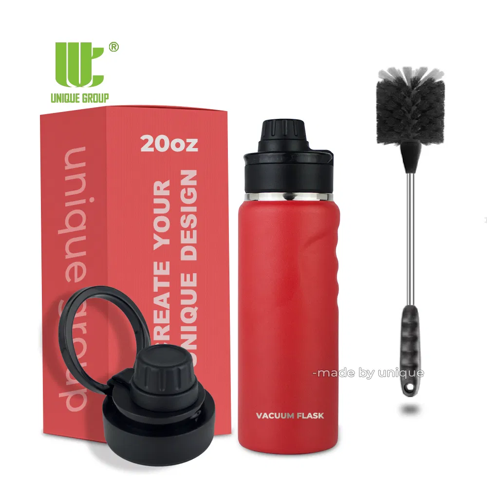 16oz Stainless Steel Insulated Water Bottle Leakproof Fingerprint Grip Sports Flask