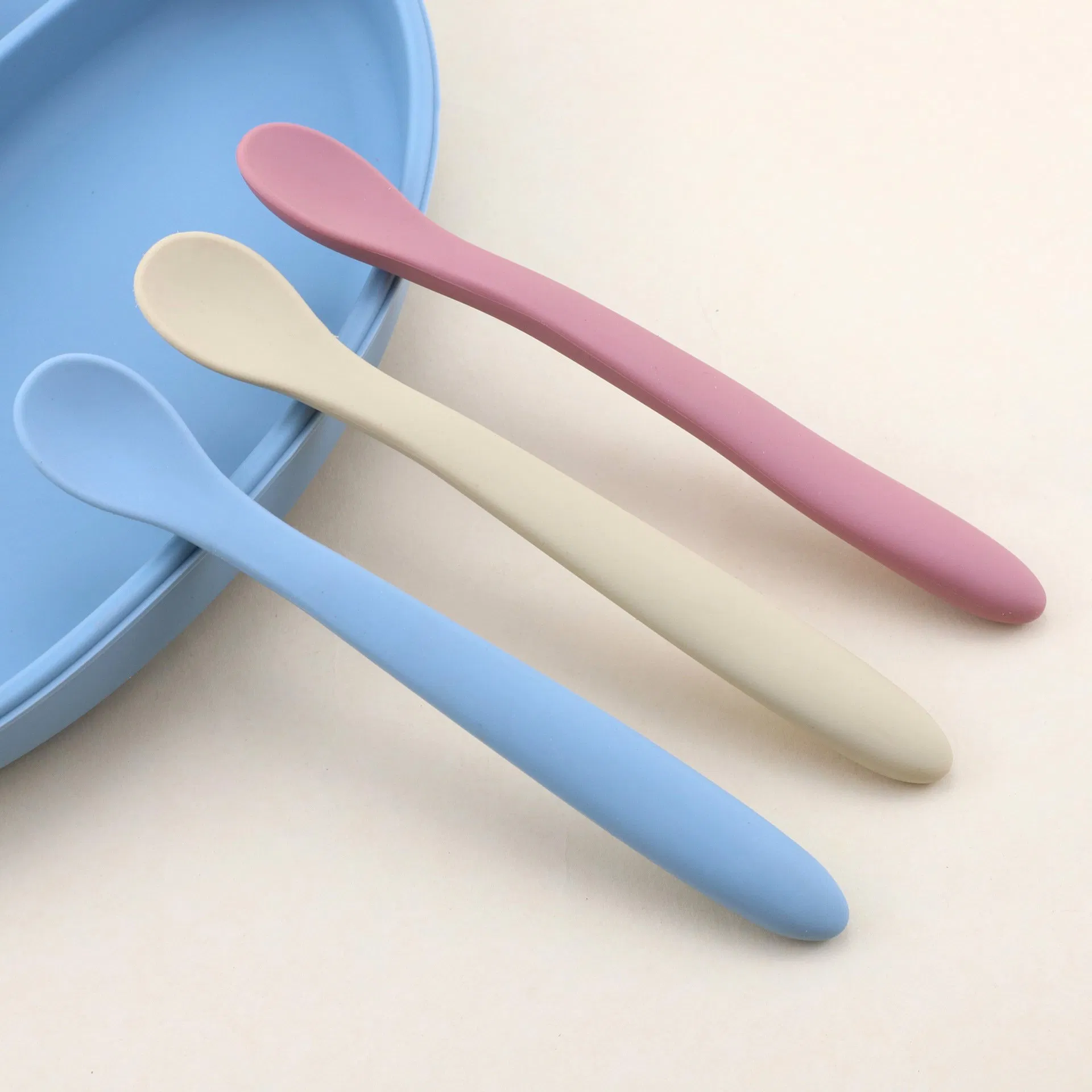 Customized Silicone Feeding Spoon for Baby Food Grade Silicone BPA Free for Complementary Food Certified Infant Silicone Spoon