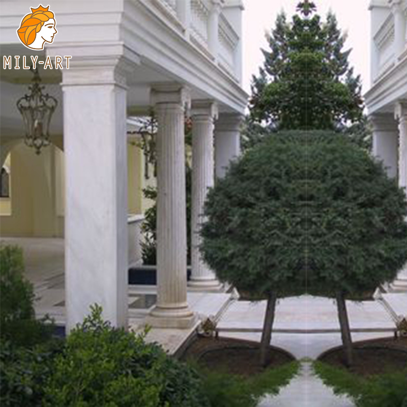 Decorative White Stone Marble Estatua Pillars Column