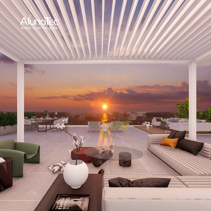 AlunoTec Pergo-Lux Aluminum Louvered Pergola Louvre Roof Outdoor Kitchen Pergolas