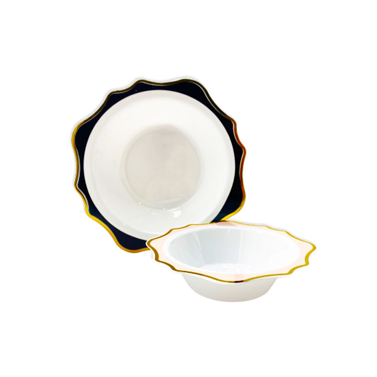 4" Irregular Plastic Silver Plated Flower Shape Bowl Decorative Shaped Flower Soup Bowl