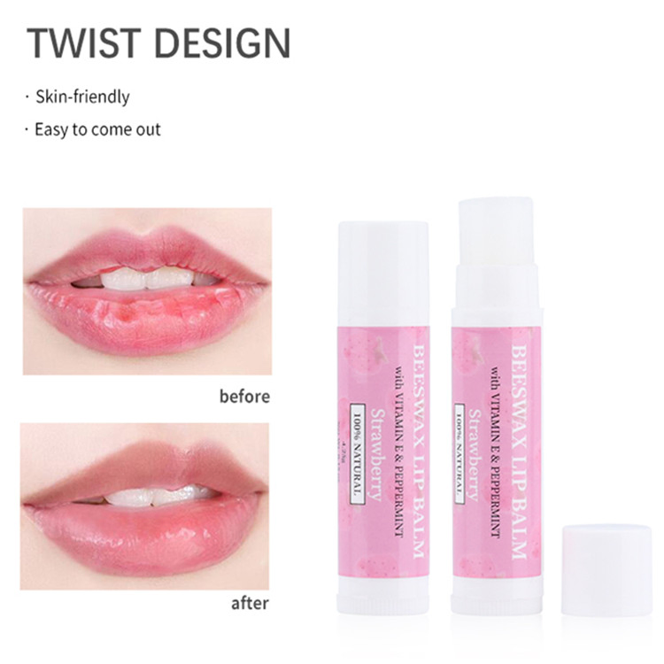 Wholesale Butter Fruit Beeswax Enhanced Relieve Dry Waterproof Moisturizing Women Lip Balm