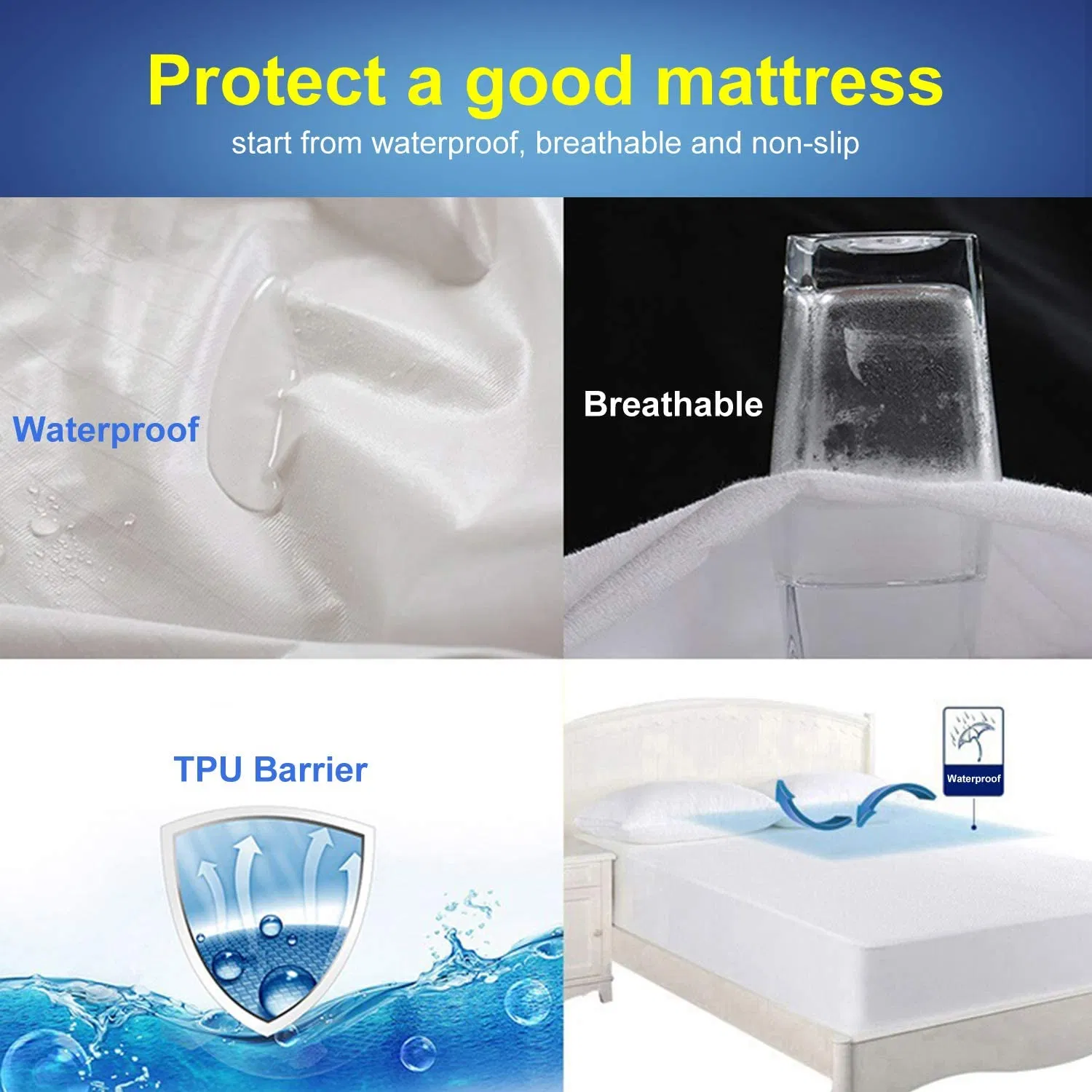 Quilted Microfiber and Hypoallergenic Waterproof Mattress Protector