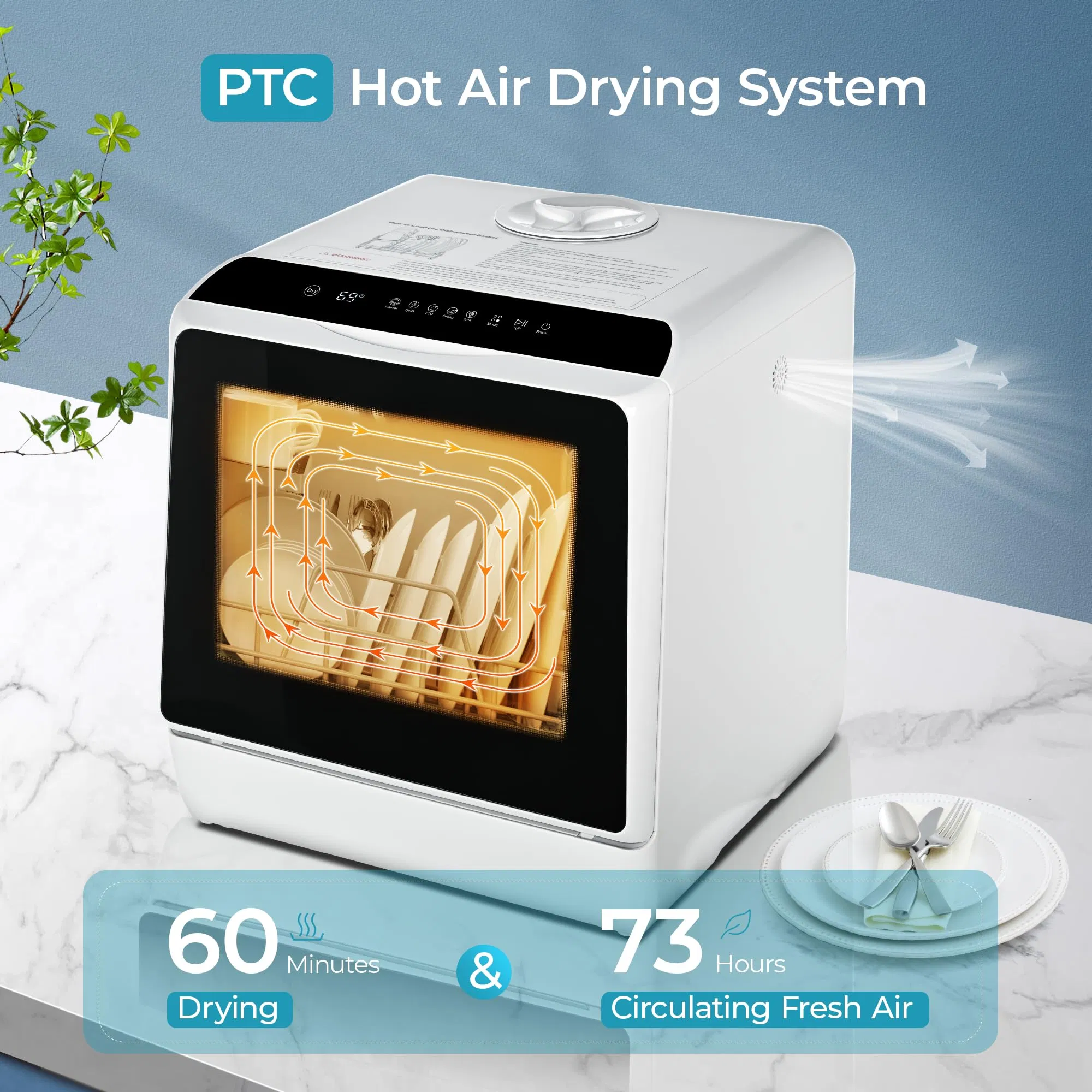 Versatile Compact Dishwasher with 5 Wash Programs for Small Homes