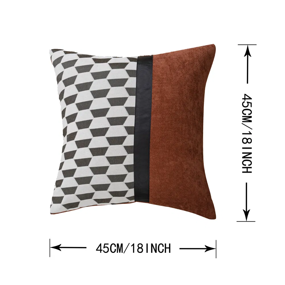 Pack of 2 Throw Pillow Covers for Couch Sofa Home Decoration Solid Dyed Soft Chenille 18*18 Inches Living Room