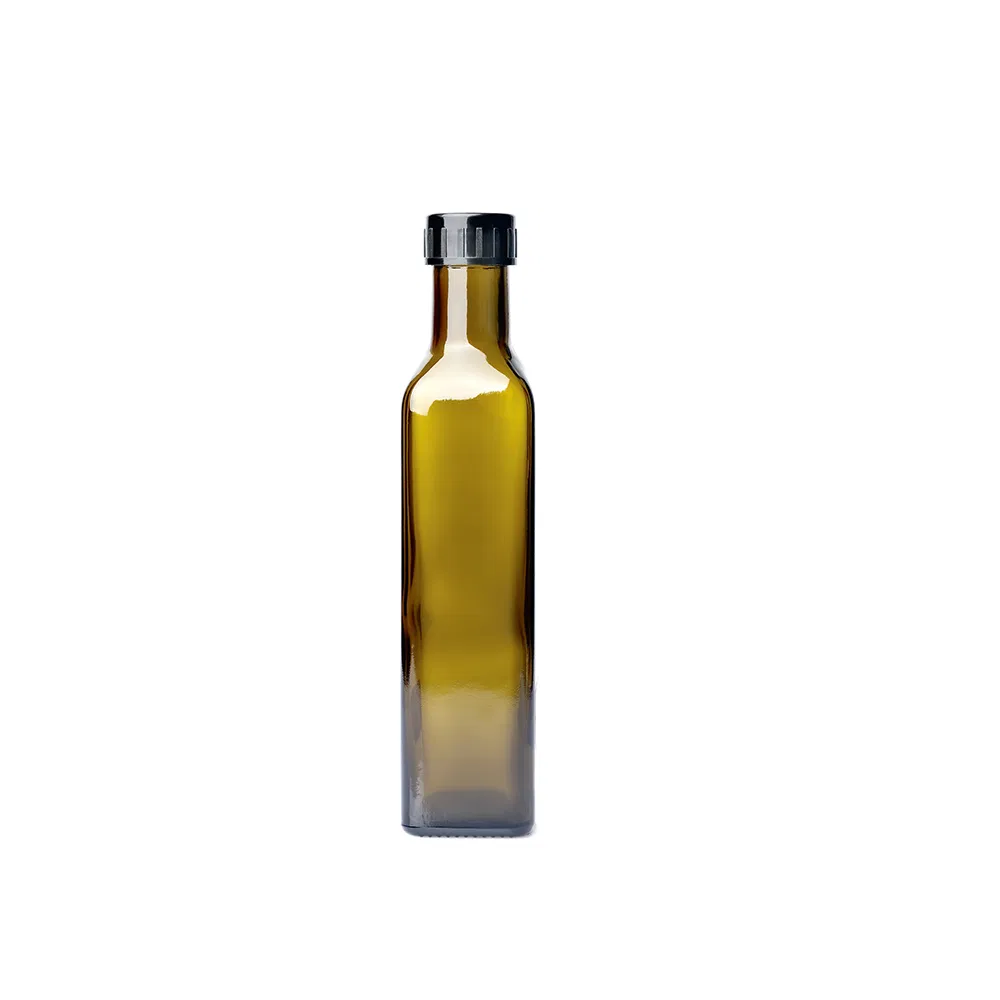 Green Color Clear Glass Square Round Olive Oil Bottles