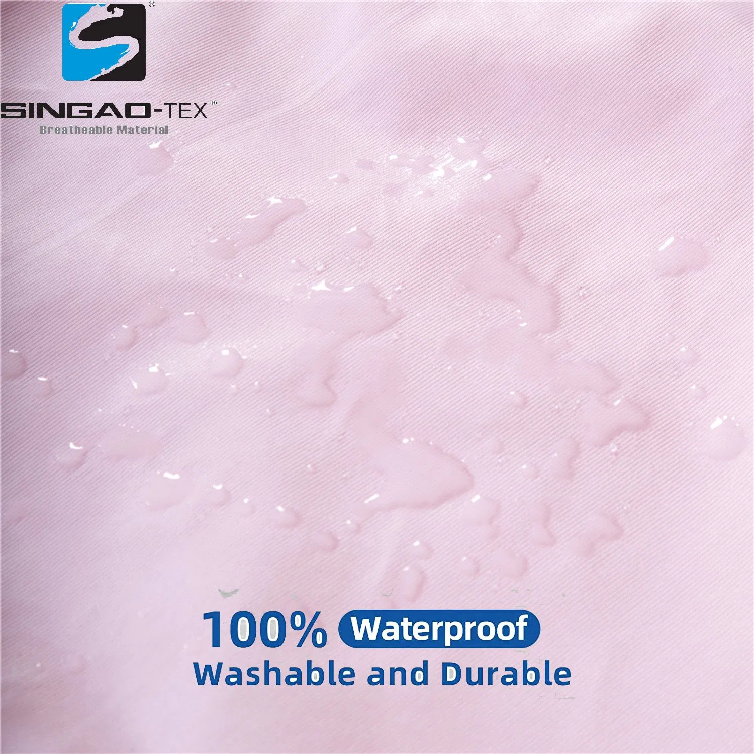 Pink Knitted Waterproof Mattress Cover Depth 35cm 360 Degree Protection 100% Polyester