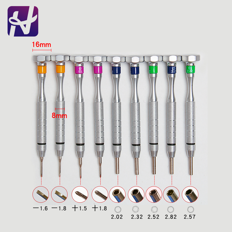 Screwdriver Set with 9 PCS Aluminum Screwdrivers