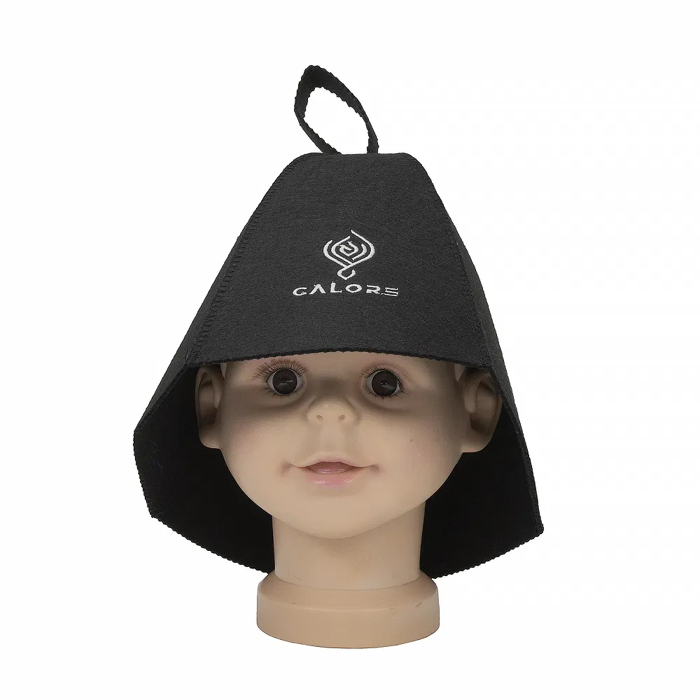 Wool Sauna Hats with Embroidery Logo, Heat-Resistant, Eco-Friendly