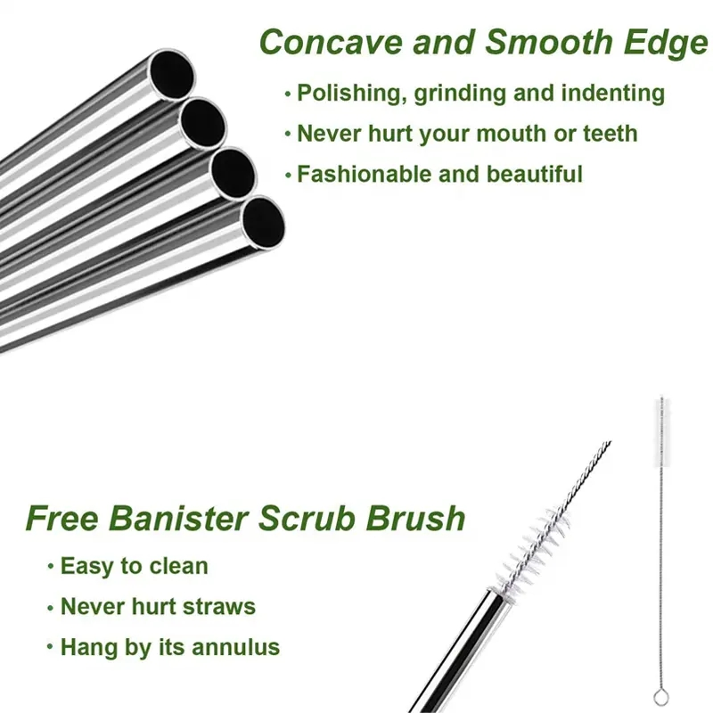 Amazon Price Food Grade Stainless Steel Drinking Straw Straight Bend Multi-Color