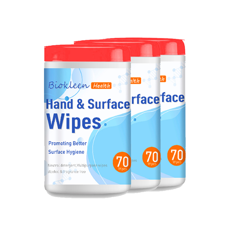 Biokleen 70PCS Disinfecting Wipes Natural No Residue Antibacterial Disinfectant Multi Surface Cleaning Sanitizing Wipes