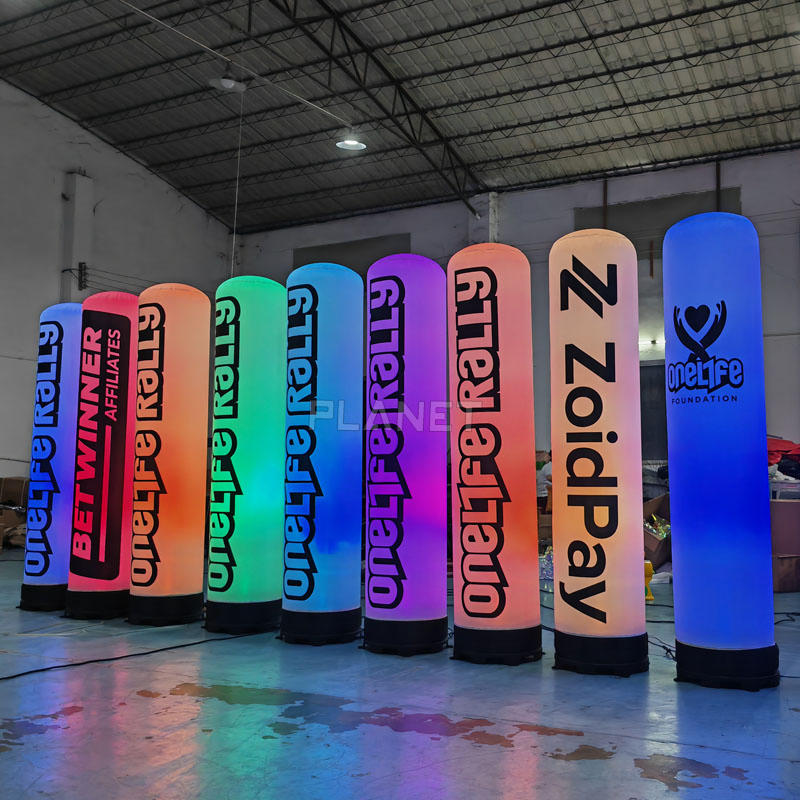 Customized Logo Colorful Lighting Inflatable LED Column for Event