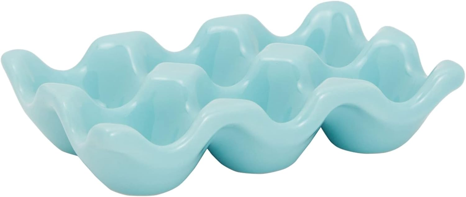 Commonly Used Green Porcelain Egg Plate Holds 12 Eggs