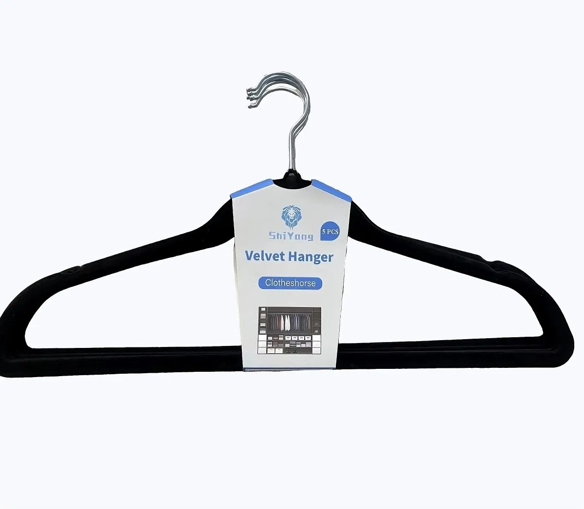 5packs with Paper Card Velvet Hangers Cheap Coat Non Slip Suit