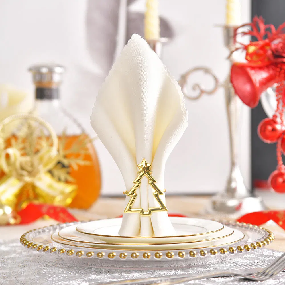 Gold Christmas Tree Napkin Ring for Hotel with FDA