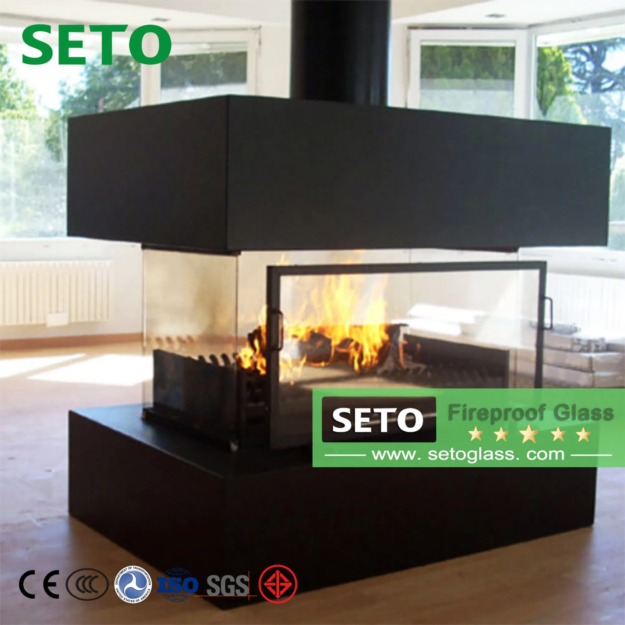 Premium Fireproof Glass Smoke-Tight Fire-Rated for Hospitals/Airports