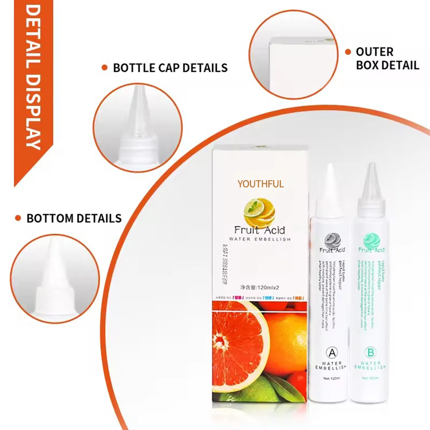 Free Sample Curl Hair Perm Cream for Black Woman Agent Fruity Acid
