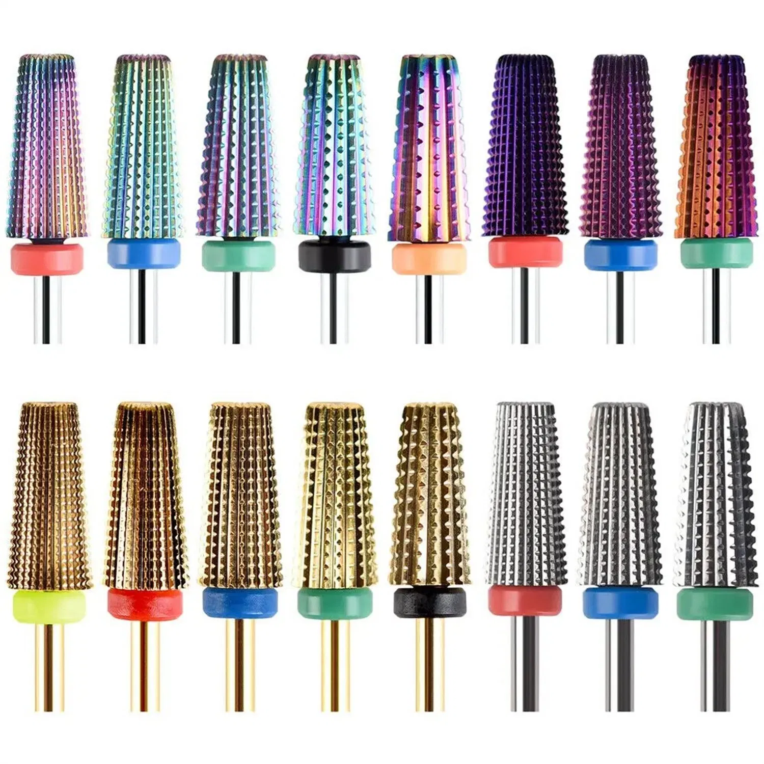 Professional Colorful Manicure Nail Drill Bits Tools Rotary Burr Cuticle Wholesale 5 in 1 Nail Drill Carbide Bit