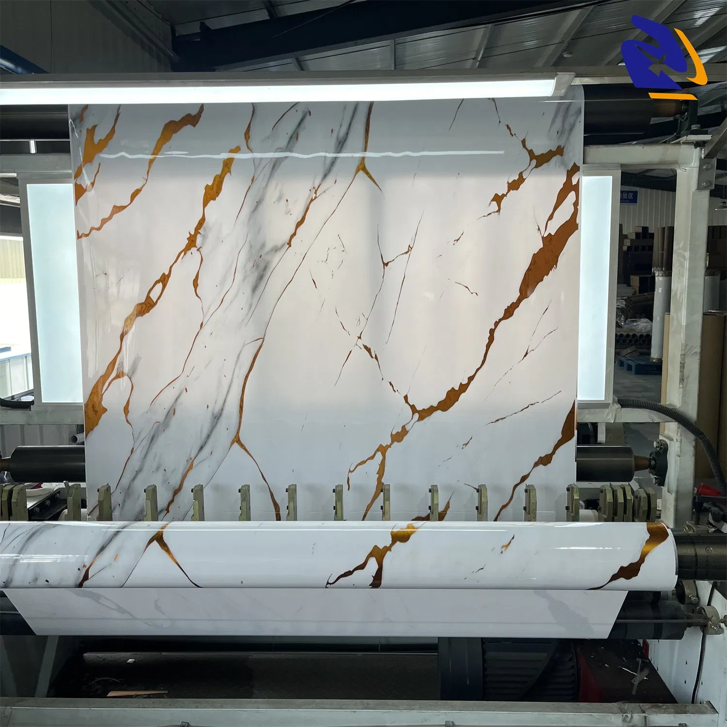 Glided Gold Glossy Marble PVC Pet Decorative Film for UV Marble Sheets