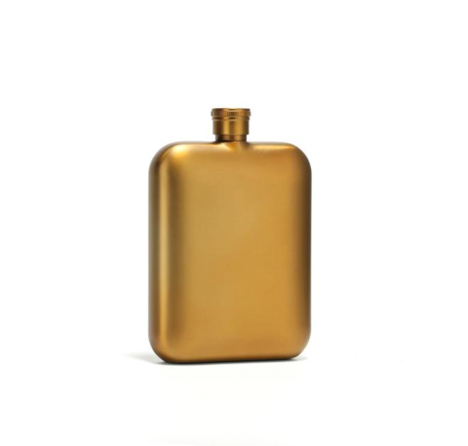 6oz Gold Hip Flask Stainless Steel Liquor Whiskey Alcohol Flask