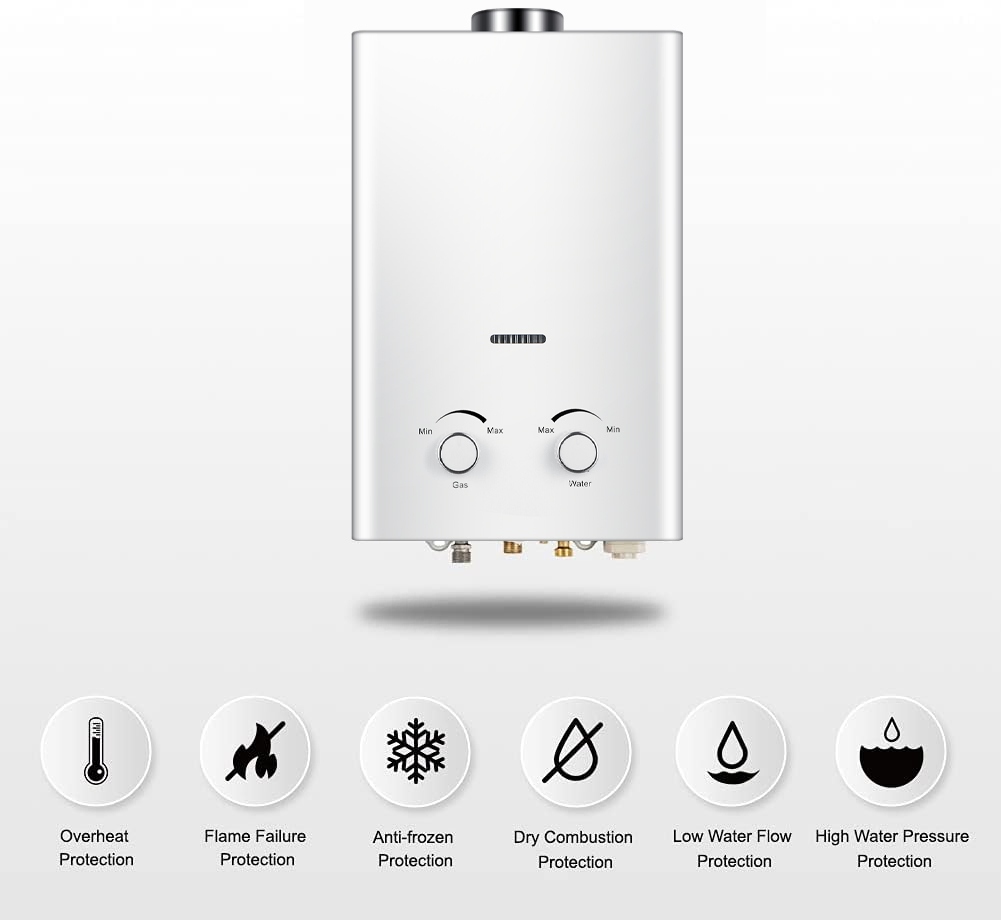 Calefont Custom or Standard Gaz Geyser Boiler Heaters Hot Shower Propane Instant Butane Tankless Portable Gas Water Heater 6L
