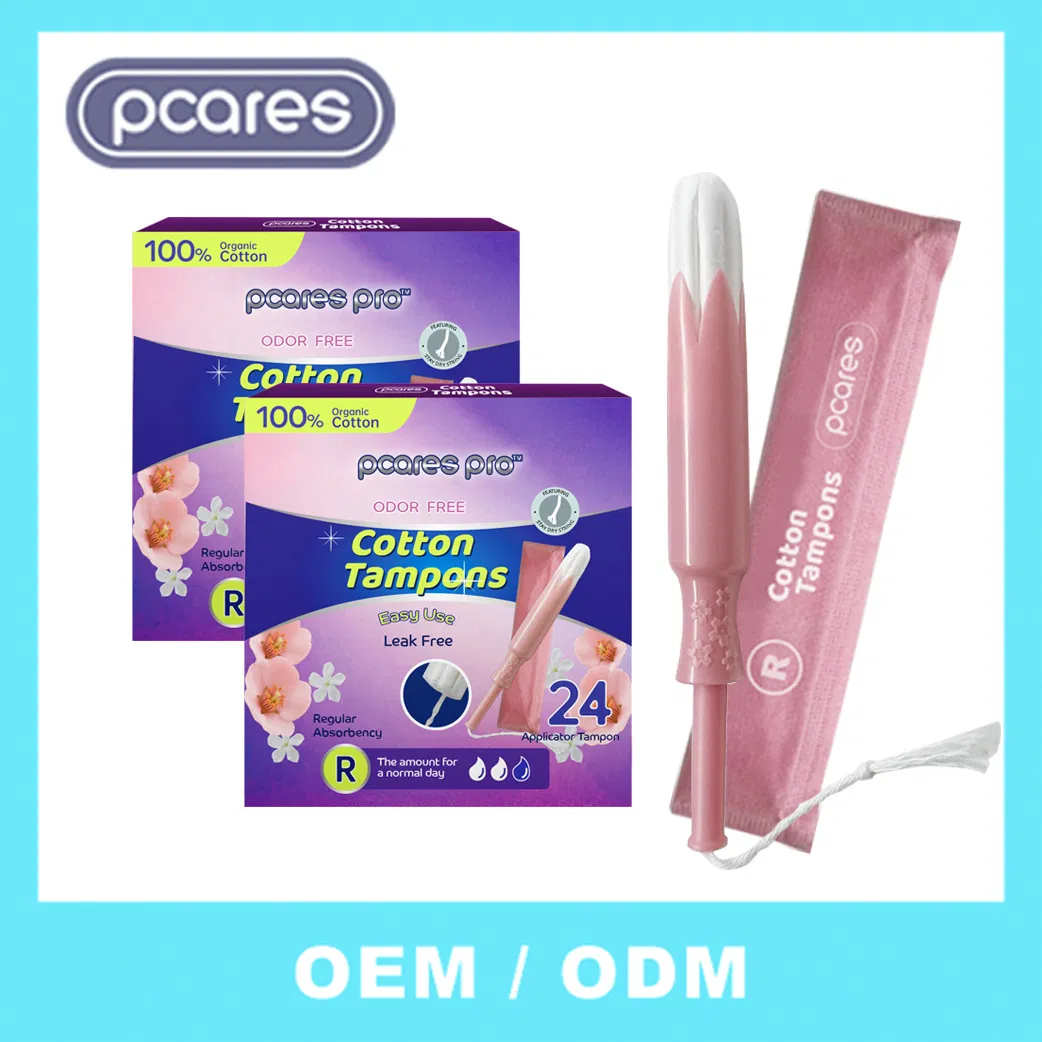 OEM Super Obsorbency 100% Organic Cotton Tampon Viscose Good Selling Custom Applicator