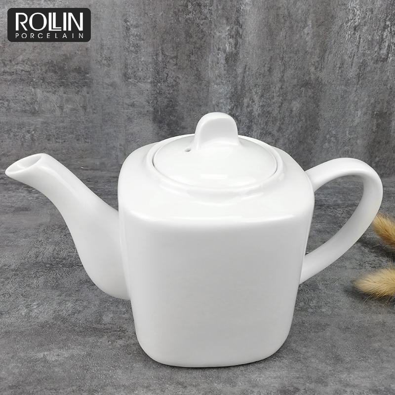 Square Shape Tea Pot Ceramic Pot for Restaurant