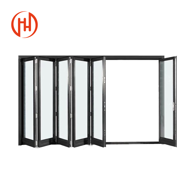 Modern Design Black Aluminum Frame Tempered Glass Sliding Door