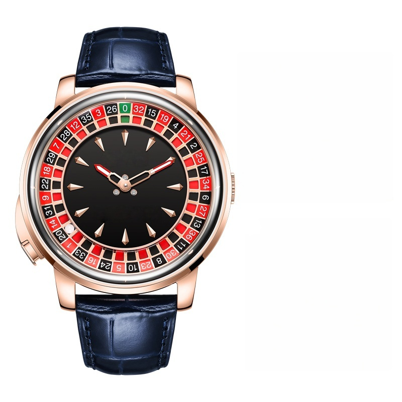 Carousel Design Waterproof Digital Dial Leather Strap Luxurious Men's Automatic Mechanical Watch