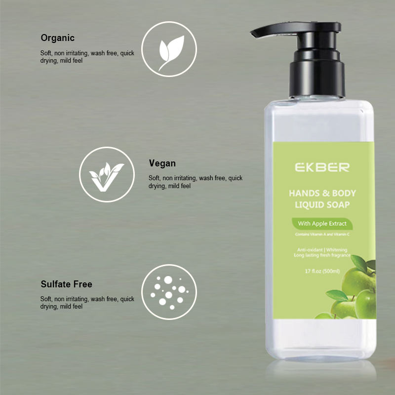Organic Vegan Bathroom 500ml Wholesale for Body and Hand Wash in Square Plastic Bottle Pure Castile Liquid Soap