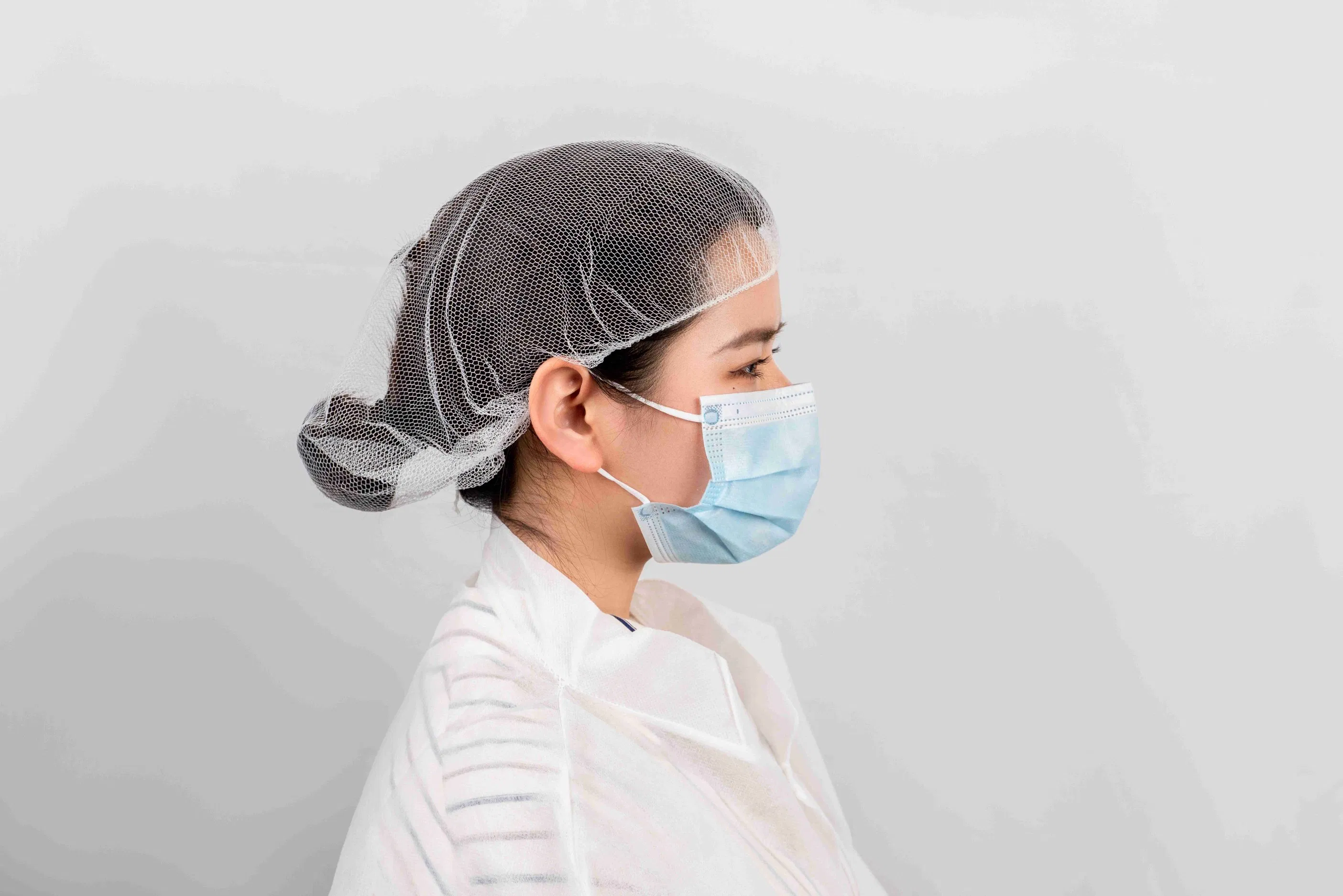 Breathable White/Black Color Wholesale Price Disposable Adult Use Nylon Hairnet