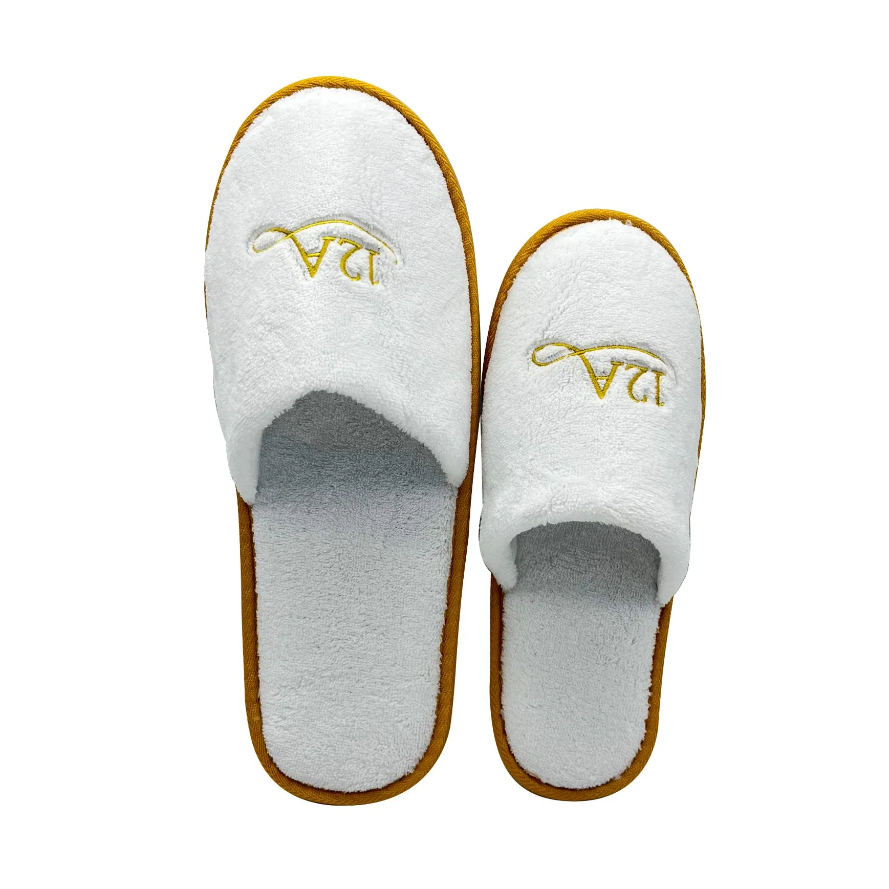 Hotel Guest Room Slippers Embroidery Logo Velvet Customized Cotton Hotel Slipper