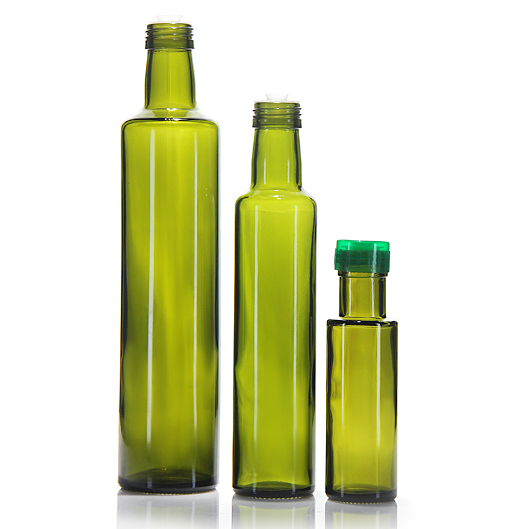 Elegant 500ml Dark Green Marasca Glass Olive Oil Dispenser