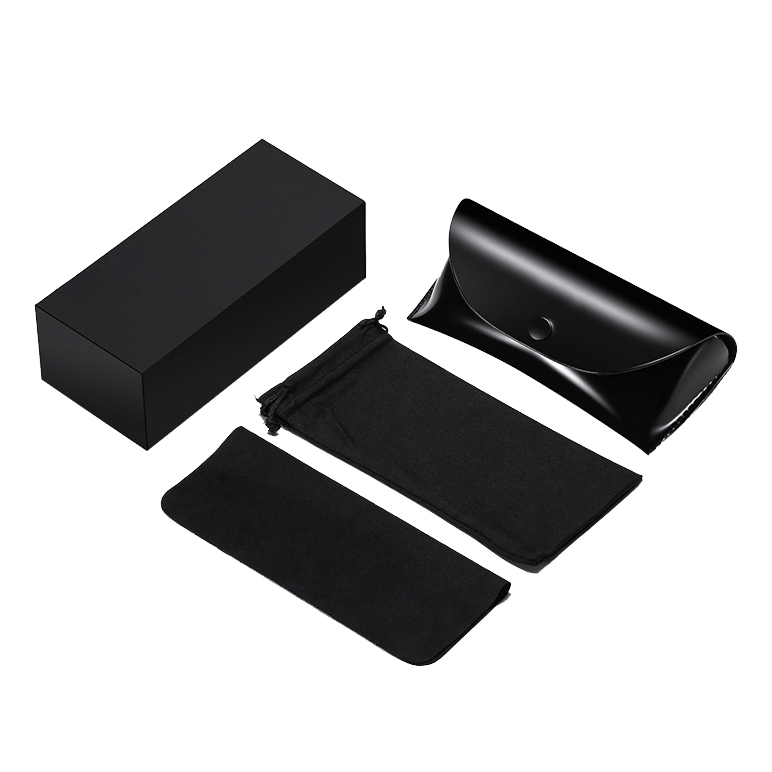 High Quality Luxury PU Leather Case Bags Custom Logo Sunglasses Gift Jewelry Packaging Boxes with Pouch Cleaning Cloth Cloth