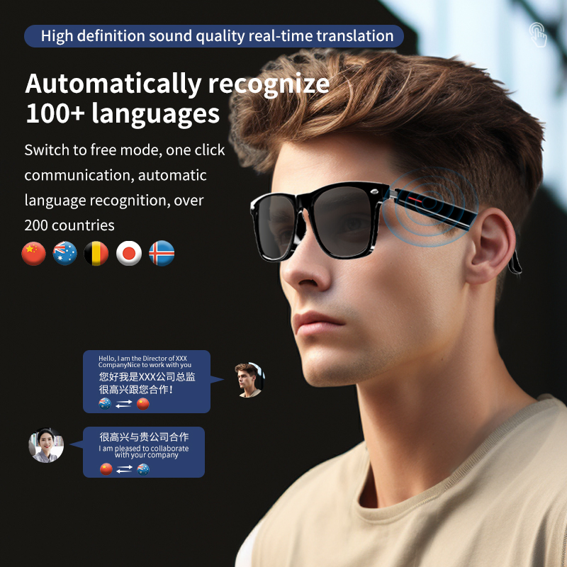 Smart Sunglasses Hands-Free Call Music Headphone Anti-Blue Eyeglasses Wireless Bt Voice Smart Glasses