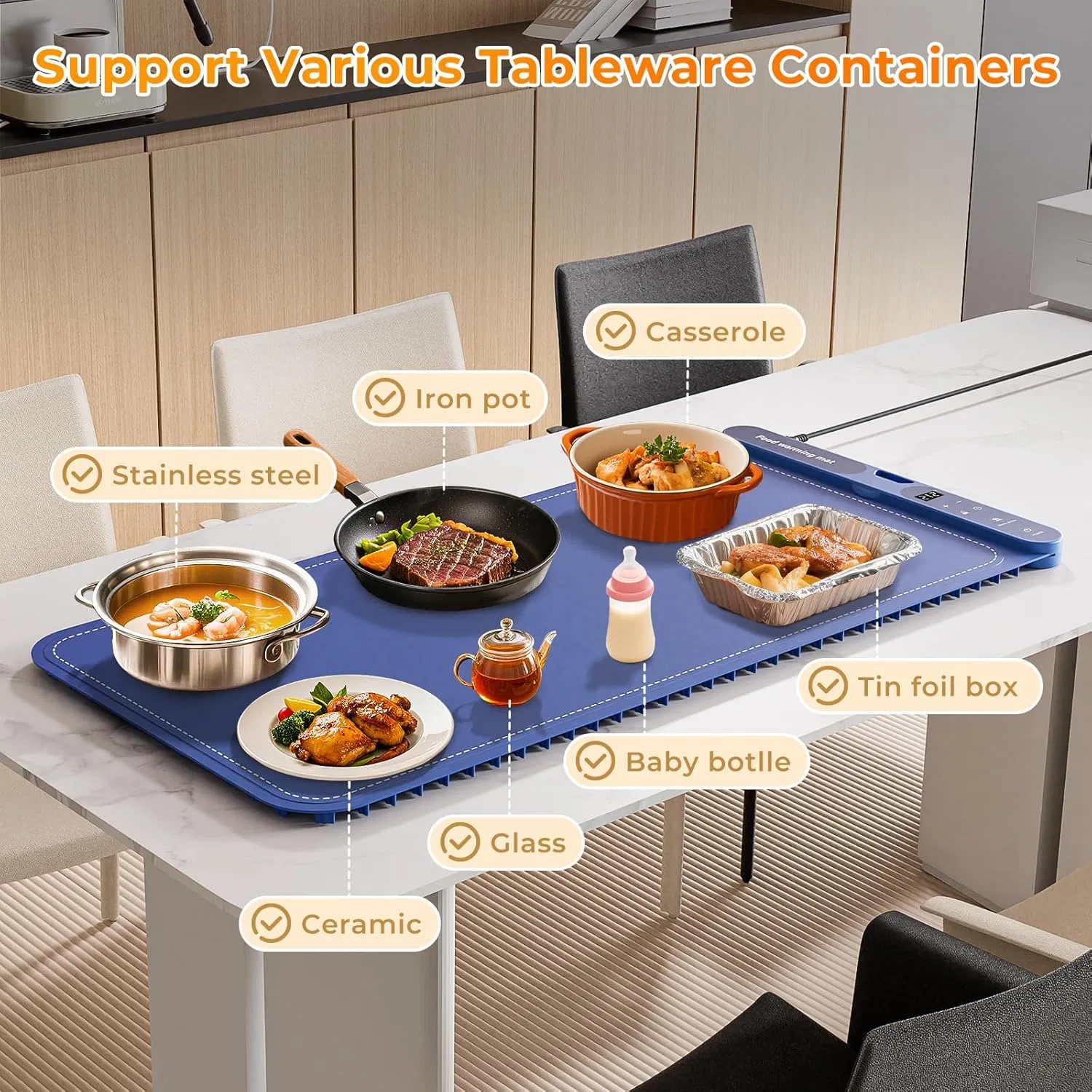 Electric Silicone Food Warmer Trays for Chafing Dishes & Buffet