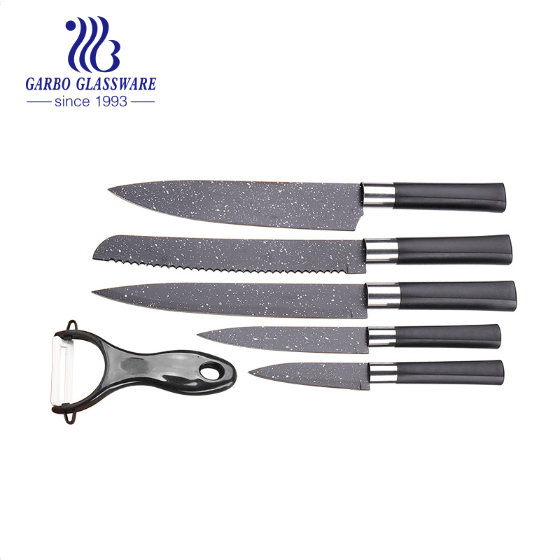 Stainless Steel Kitchen Knives with Plastic Handle Set Chief Knife Set Kitchenware Mix Container Fruit Peeler