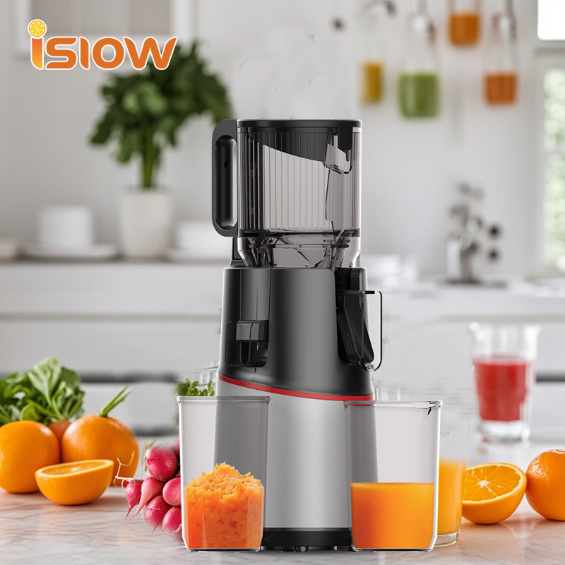 Sj-077 New 120mm Wide Feeding Mouth Slow Juicer Household Electric Fruit Extractor with Whole Fruit Squeeze Cold Press Juicer