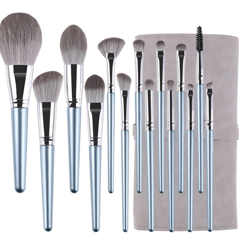 Wood Handle Eyeshadow Makeup Brushes Set 14PCS Custom Private Label Make up Brushes