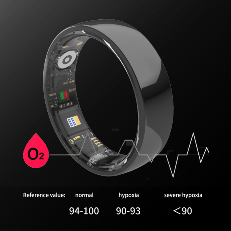 Ceramics Metal Ceramic Gold Jewelry Ring Temperature Heart Rate Monitor Storage Smart Rings
