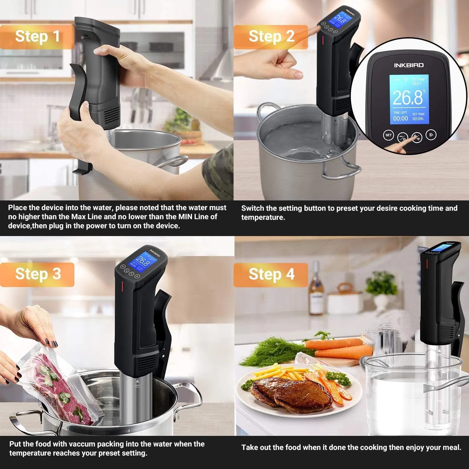 Inkbird Isv-100W APP Control Easy to Use Sous Vide Cooker
