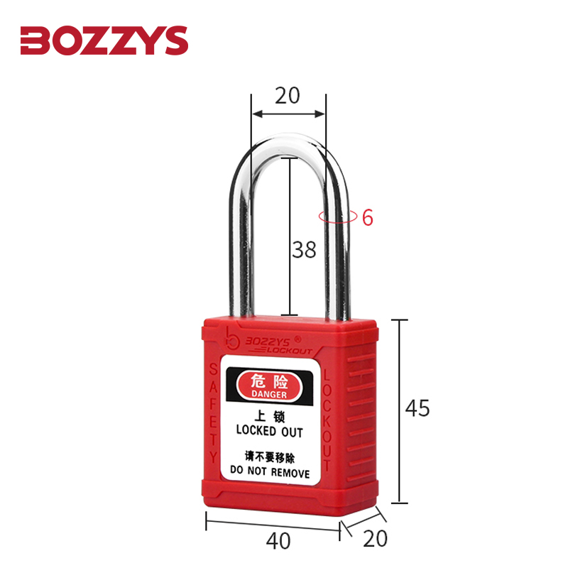 Safety Lockout Padlocks with 6*38mm Hardened Steel Shackle for Industrial Lockout-Tagout