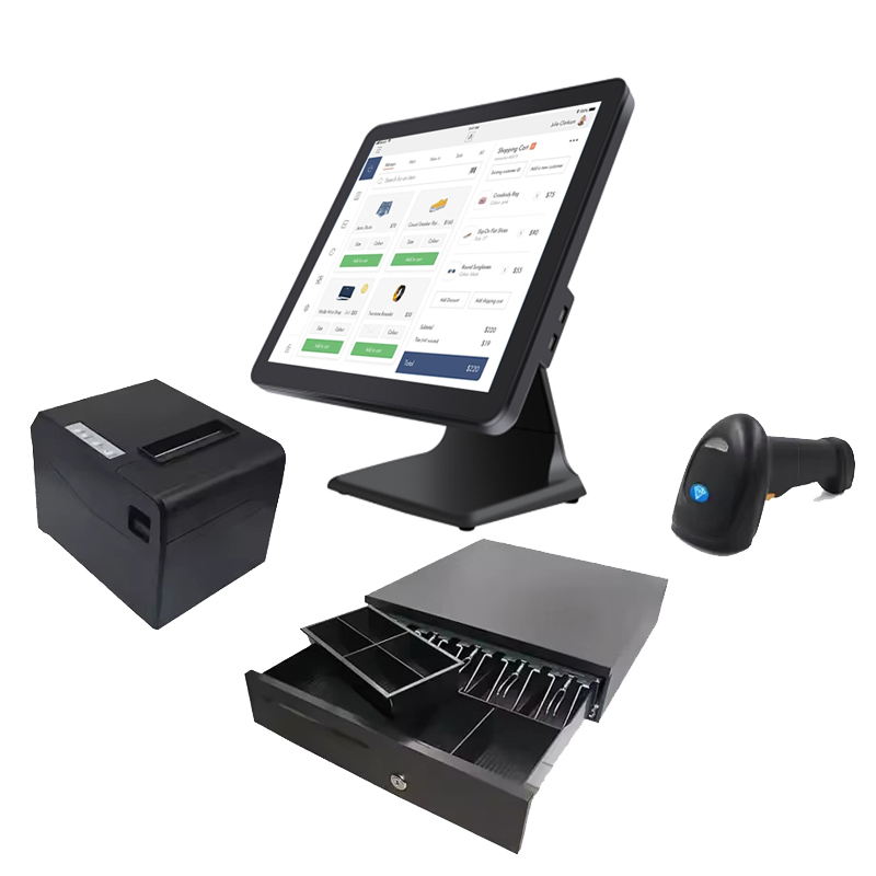 POS Terminal/Machine/System 17" Single Touch Screen Windows POS Computer with 80 Printer Scanner Retail Cash Register Guangdong OEM Factory